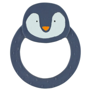 NATURAL RUBBER ROUND TEETHER - MR. PENGUIN