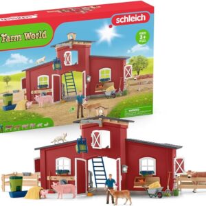 Red Barn with Animals